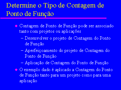 Determine o Tipo de Contagem de Ponto de Função